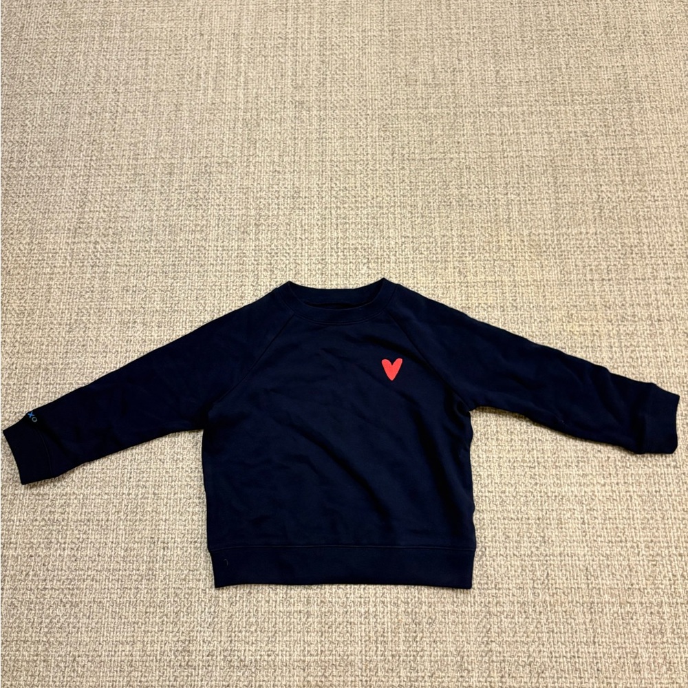 Primary Navy Kids Sweatshirt with Red Heart